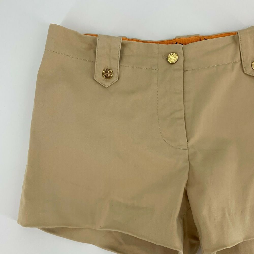 Tory Burch Beige Cotton Shorts with Gold Buttons - Picture 2 of 10